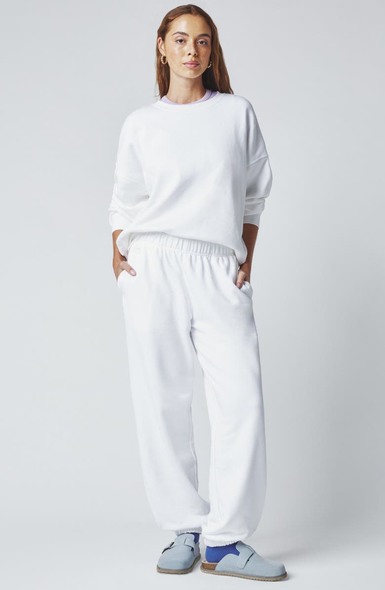 Florence by Mills Cotton Blend Boyfriend Joggers, Alternate, color, Bright White