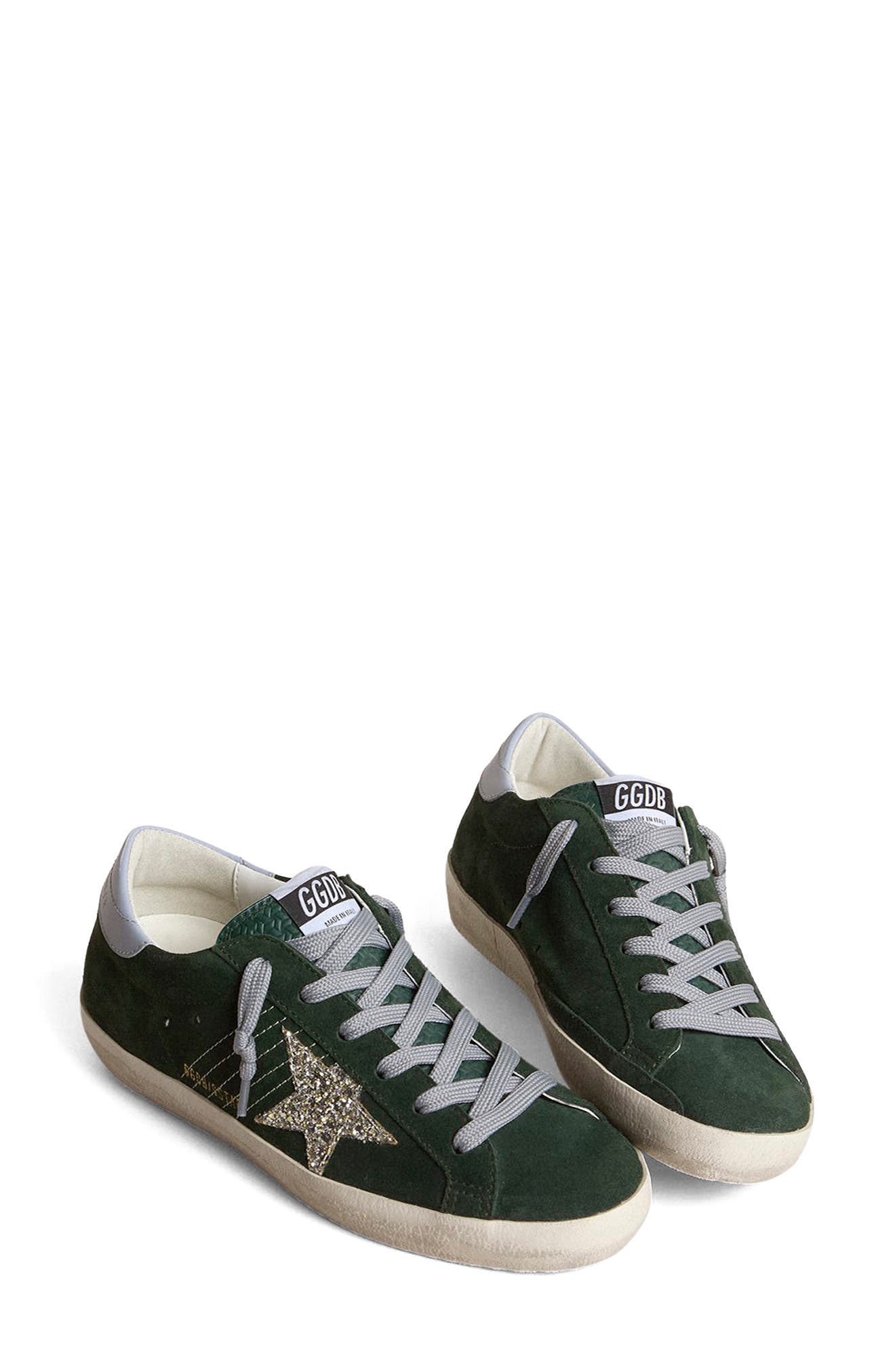 Super-Star Low Top Sneaker, Alternate, color, DARK GREEN/ PLATINUM/ QUARRY