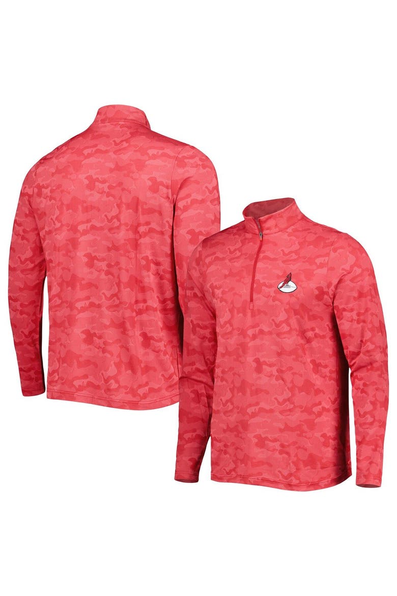 Men's Antigua Red Arizona Cardinals Brigade Throwback Quarter-Zip Top, Main, color, Red