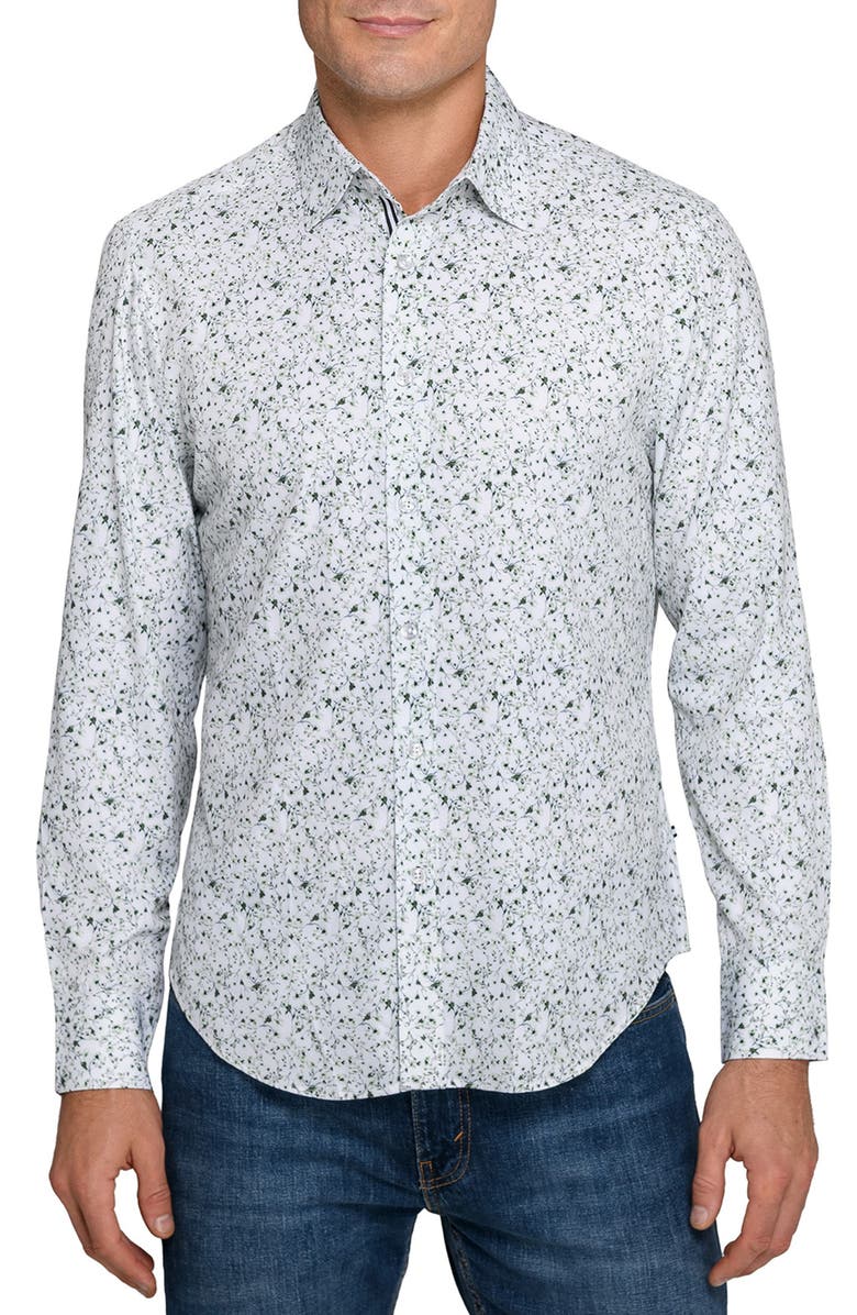 Brooklyn Brigade Botanical Print Woven Long Sleeve Basic, Main, color, Olive