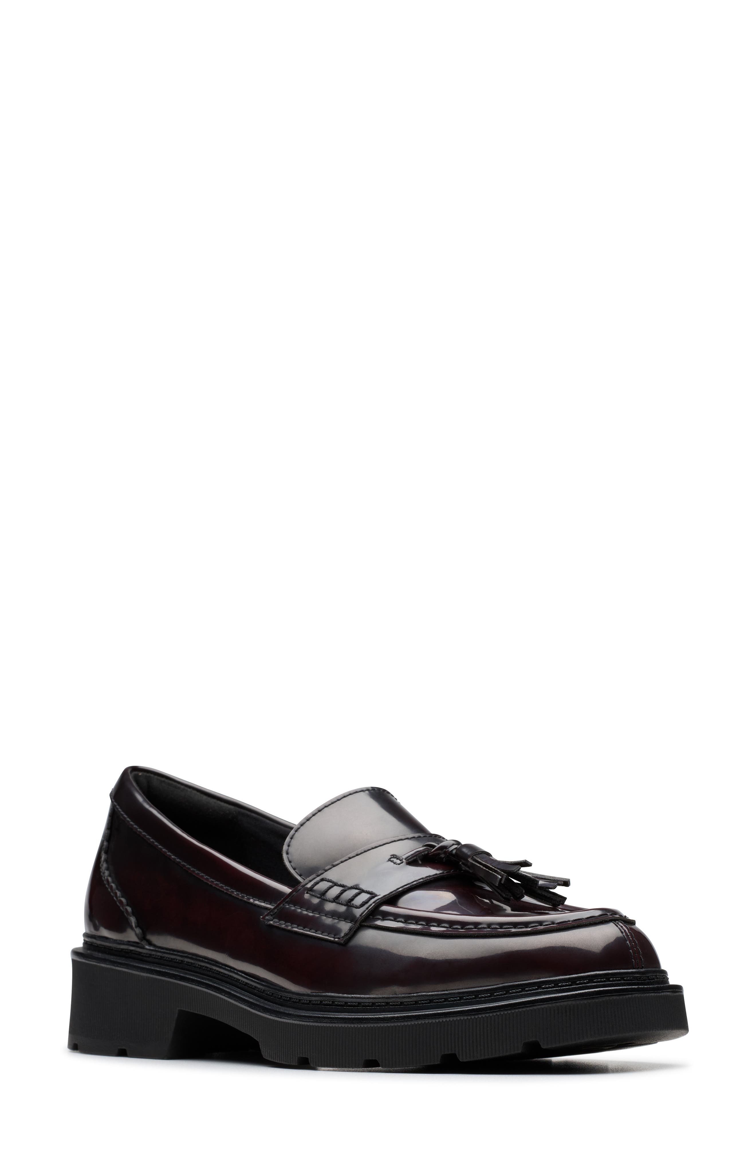 Lauryl Tassel Faux Leather Loafer, Main, color, WINE