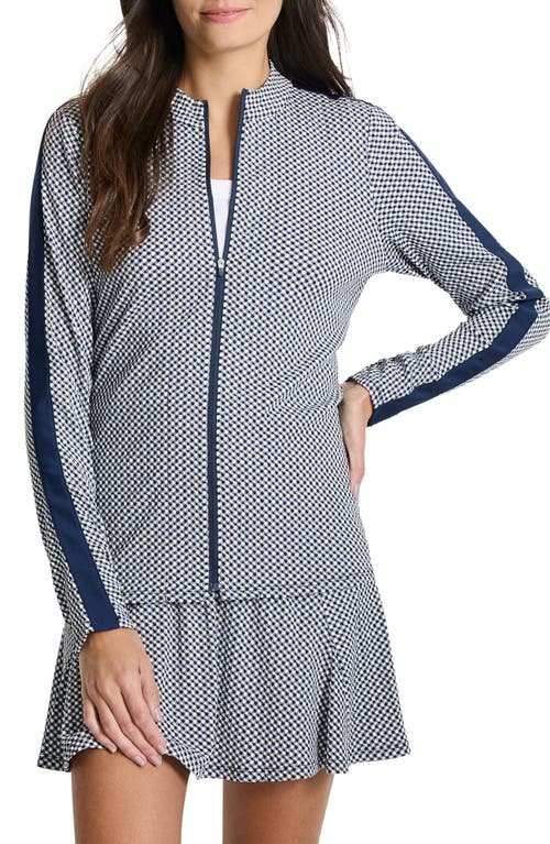 Nz Active By Nic+zoe Easy Gingham Jacket In Indigo Multi