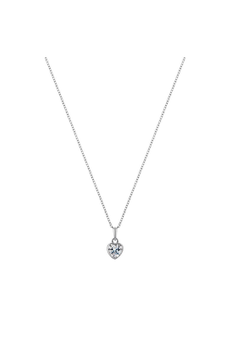Pure Heart Sterling Silver Necklace, Main, color, Silver