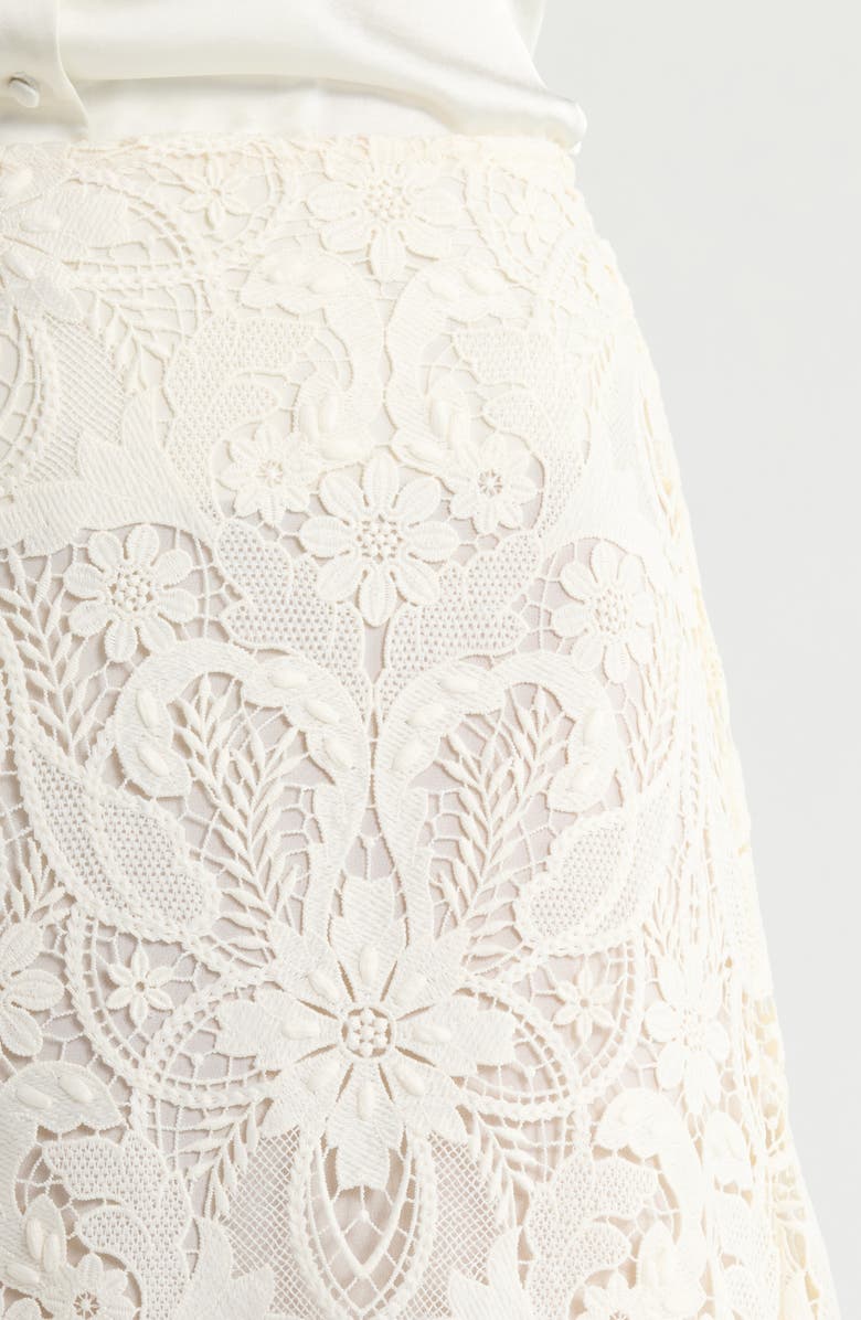 Nordstrom Floral Lace Maxi Skirt, Alternate, color, White Coconut