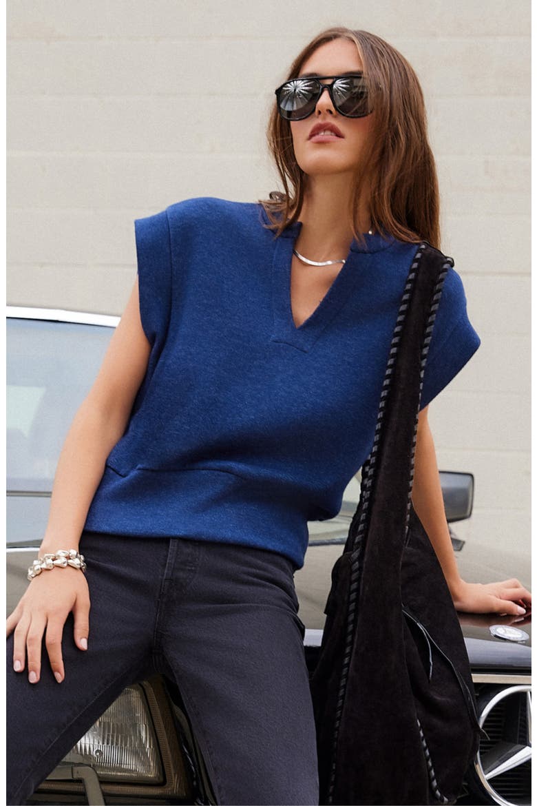 Morgan V-Neck Top, Alternate, color, BLUE
