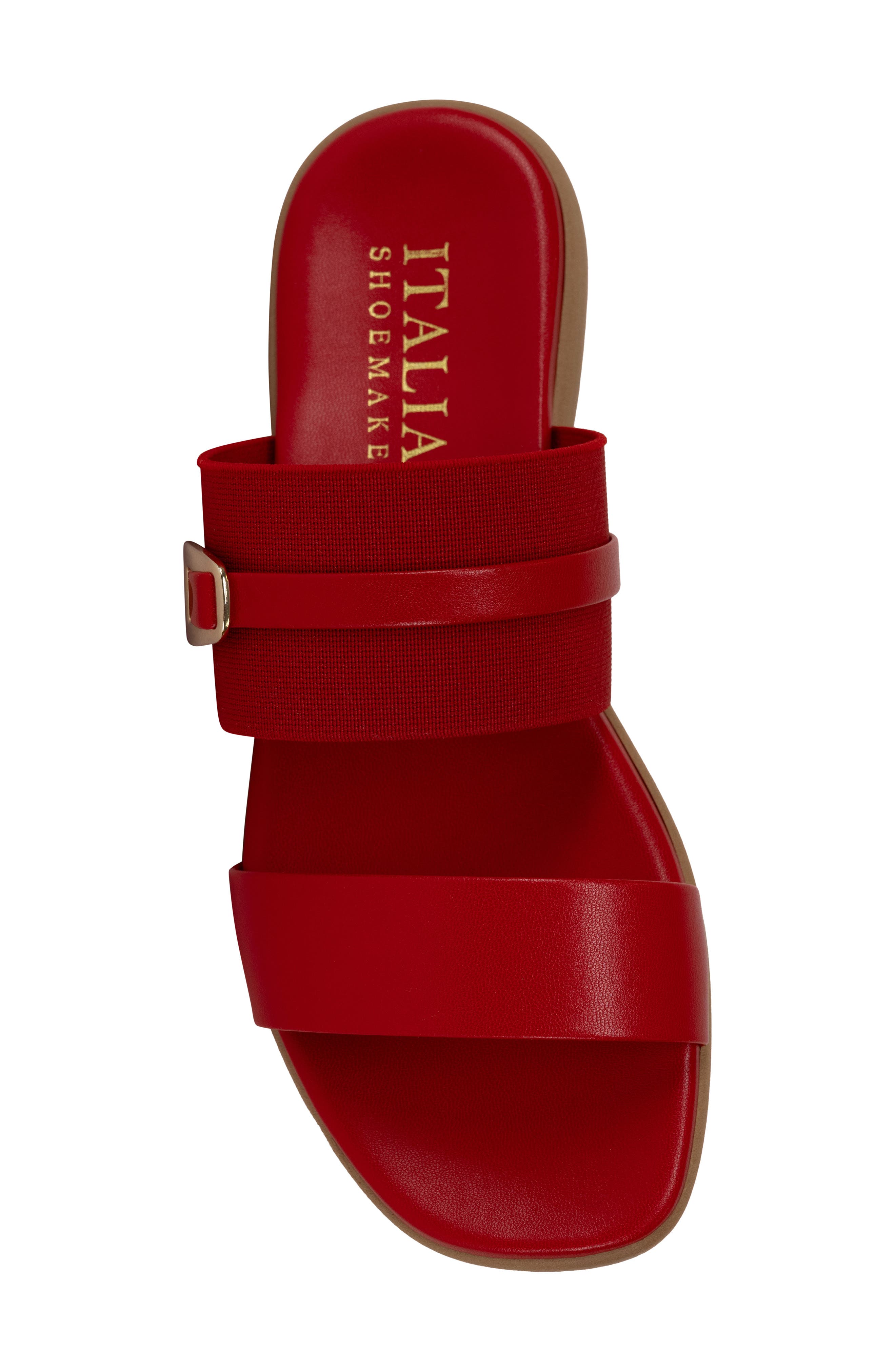 Jelani Square Toe Slide Sandal, Alternate, color, RED