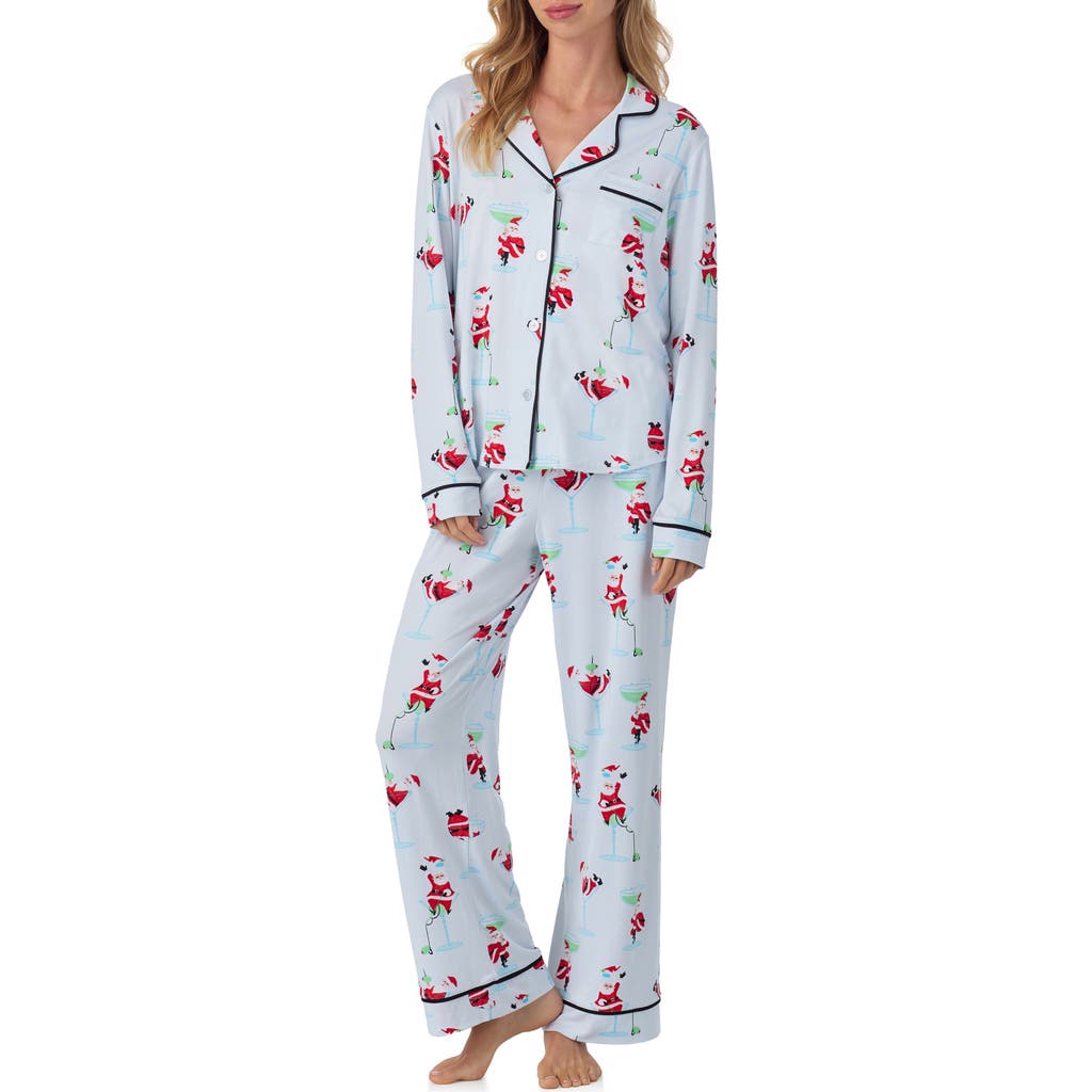 Room Service Pjs Long Sleeve Print Pajamas in Blue Print  product