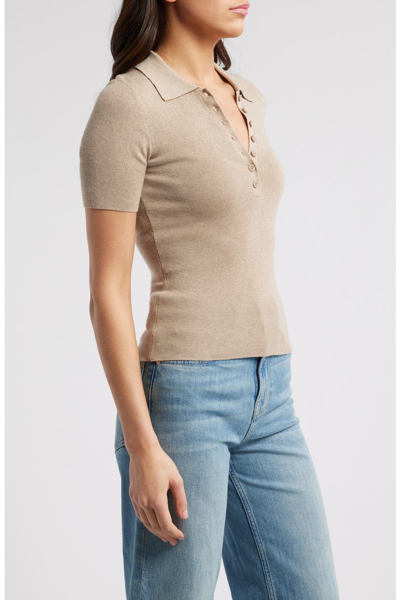 Court Cotton & Cashmere Polo, Alternate, color, HEATHER OAT