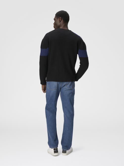 Missoni The Cardigan In Pure Wool With Flame And Zigzag Inserts In Blue