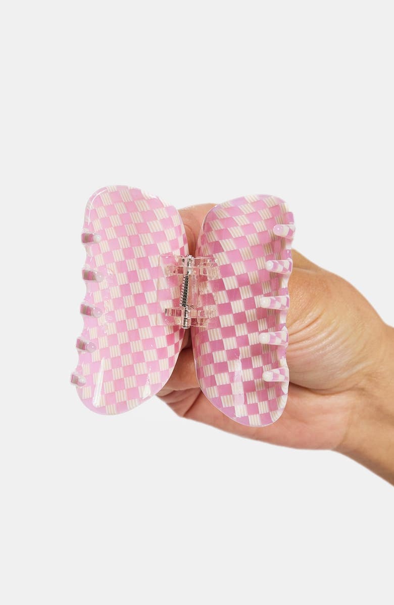 Chunks Suki Check Jawbreaker Claw Clip, Alternate, color, Pink/White