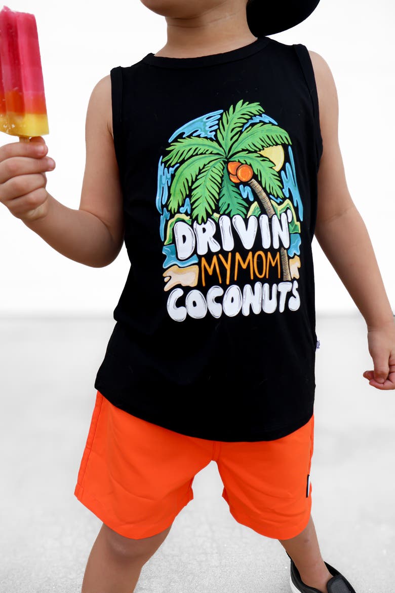 Drivin' My Mom Coconuts Tank, Alternate, color, Black