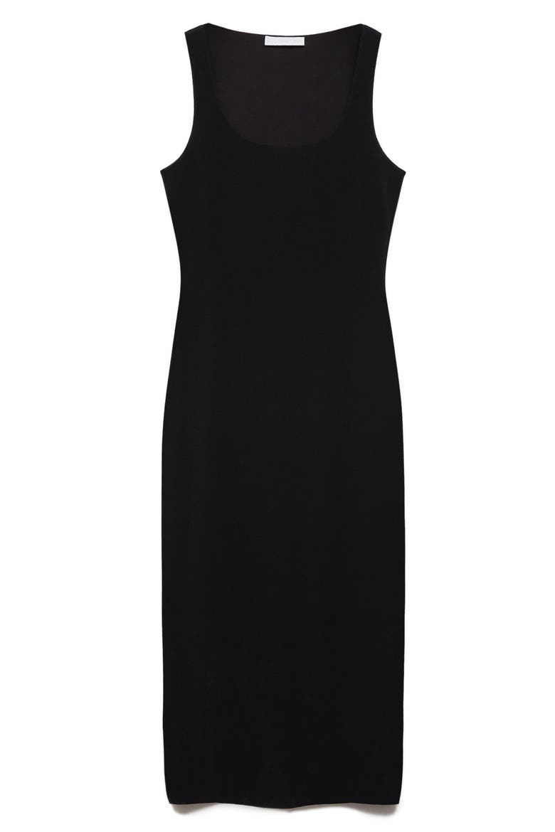 Square Neck Stretch Tank Dress, Alternate, color, BLACK