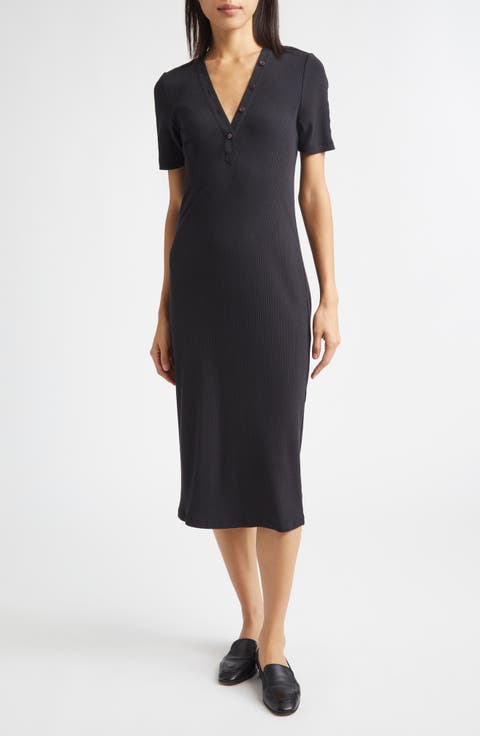 Damiana Henley Rib Midi Dress