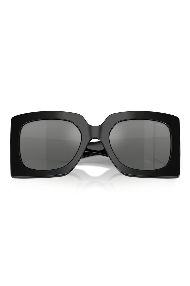 54mm Square Sunglasses, Alternate, color, BLACK / GREY MIRROR SILVER