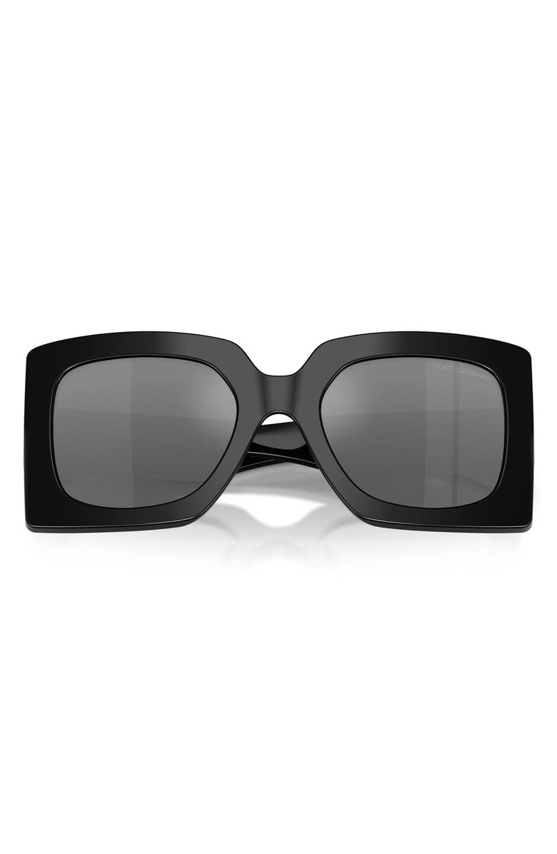 Dolce&Gabbana 54mm Square Sunglasses, Alternate, color, Black / Grey Mirror Silver