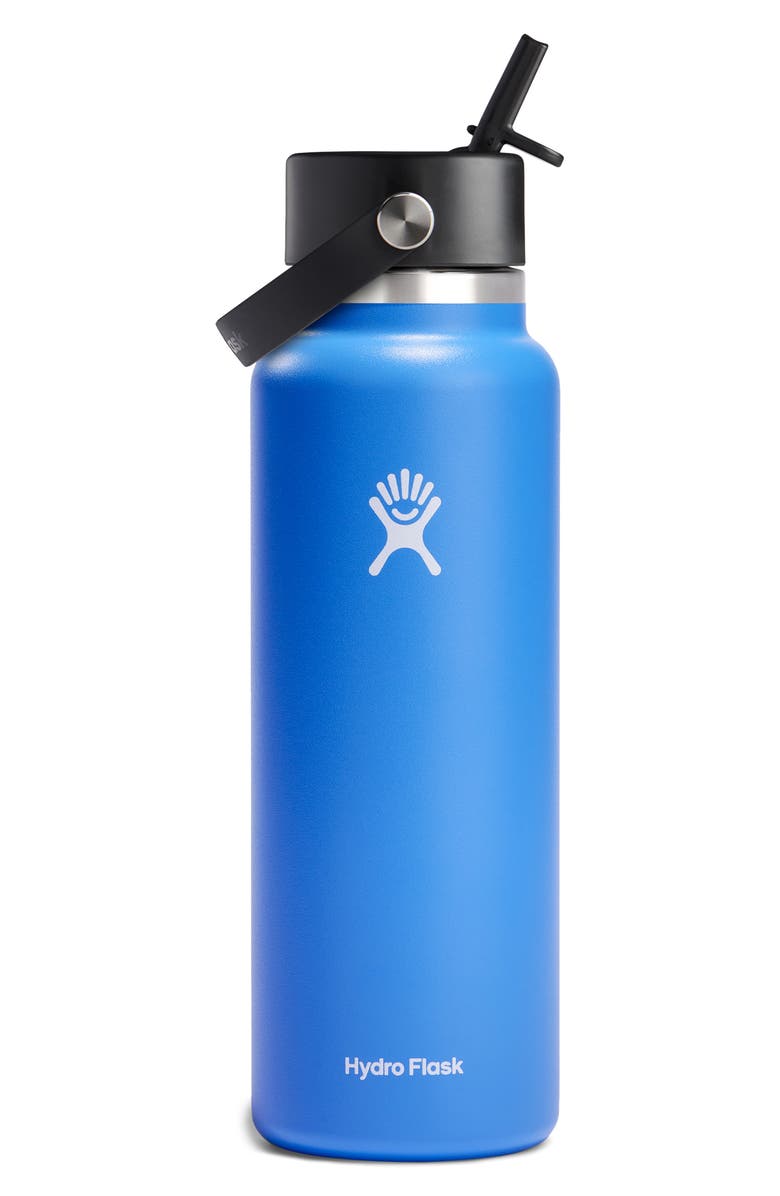 Hydro Flask 40-Ounce Wide Mouth Flex Straw Cap Water Bottle, Main, color, Cascade