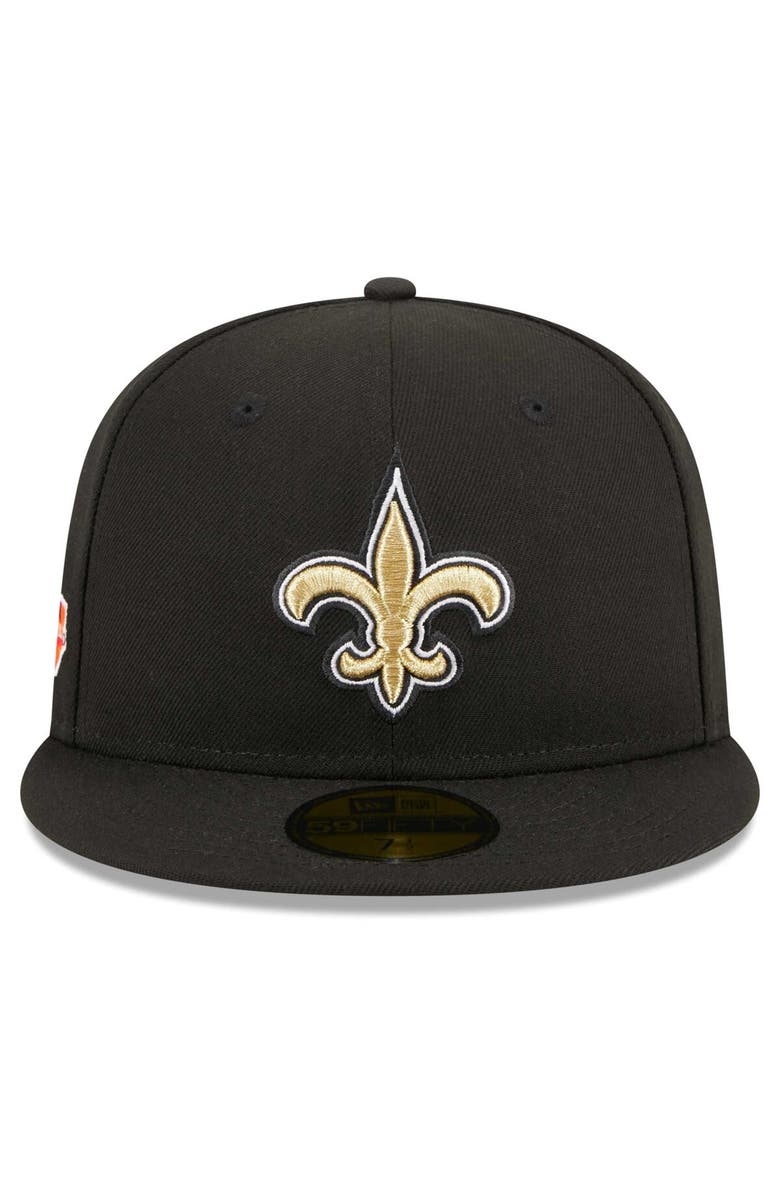 New Era Men's New Era Black New Orleans Saints Main Patch 59FIFTY Fitted Hat, Alternate, color, Black
