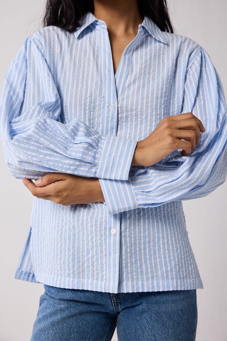 Shirt with Long Balloon Sleeves, Alternate, color, Cloudline