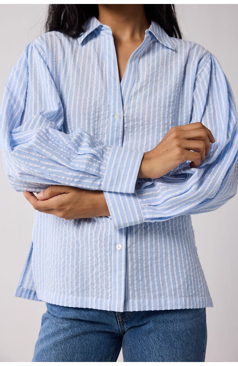 Reistor Shirt with Long Balloon Sleeves, Alternate, color, Cloudline