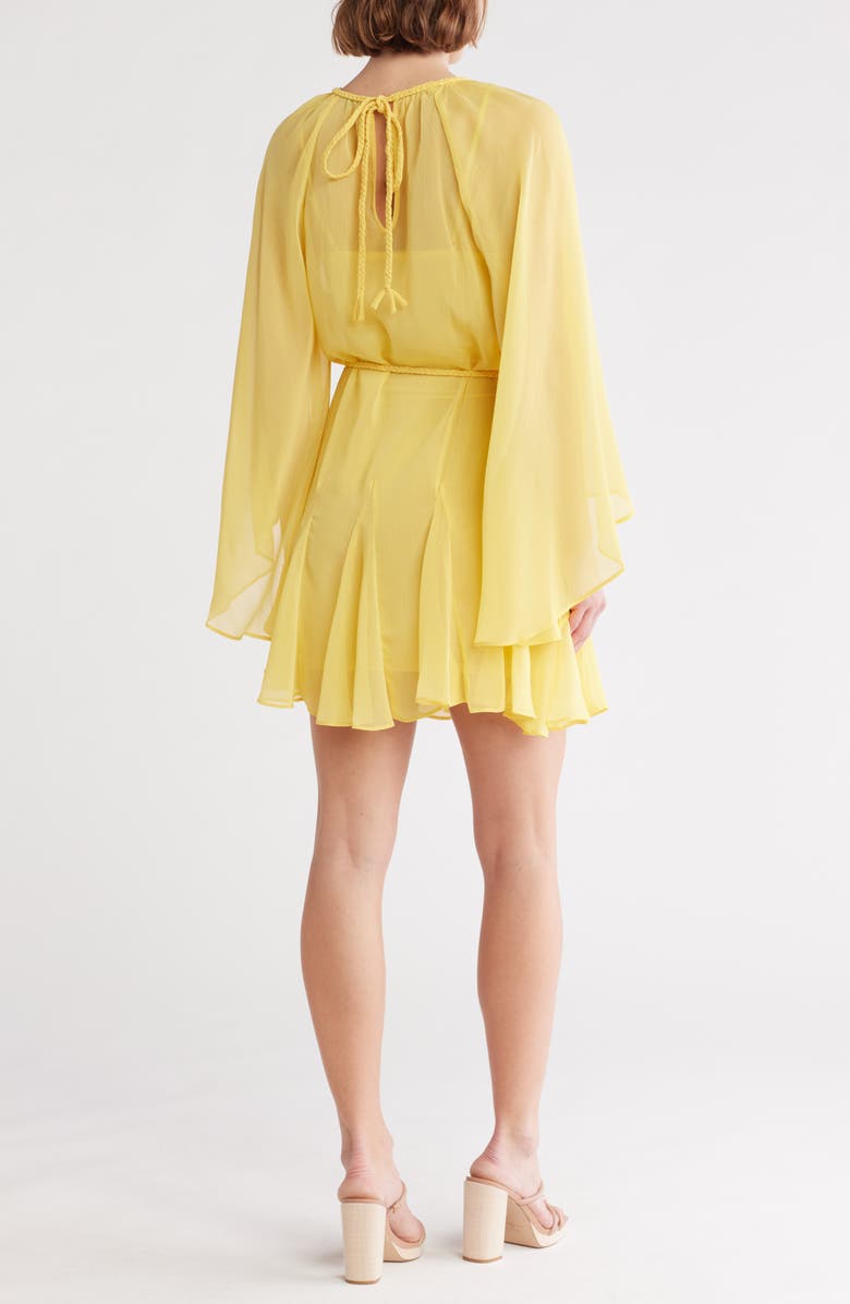 Alice + Olivia Gitana Flutter Sleeve Minidress, Alternate, color, Lemon Meringue