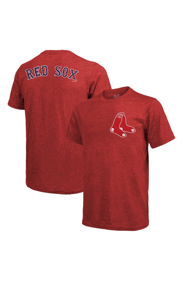 Majestic Threads Men's Majestic Threads Red Boston Red Sox Throwback Logo Tri-Blend T-Shirt, Main, color, Red