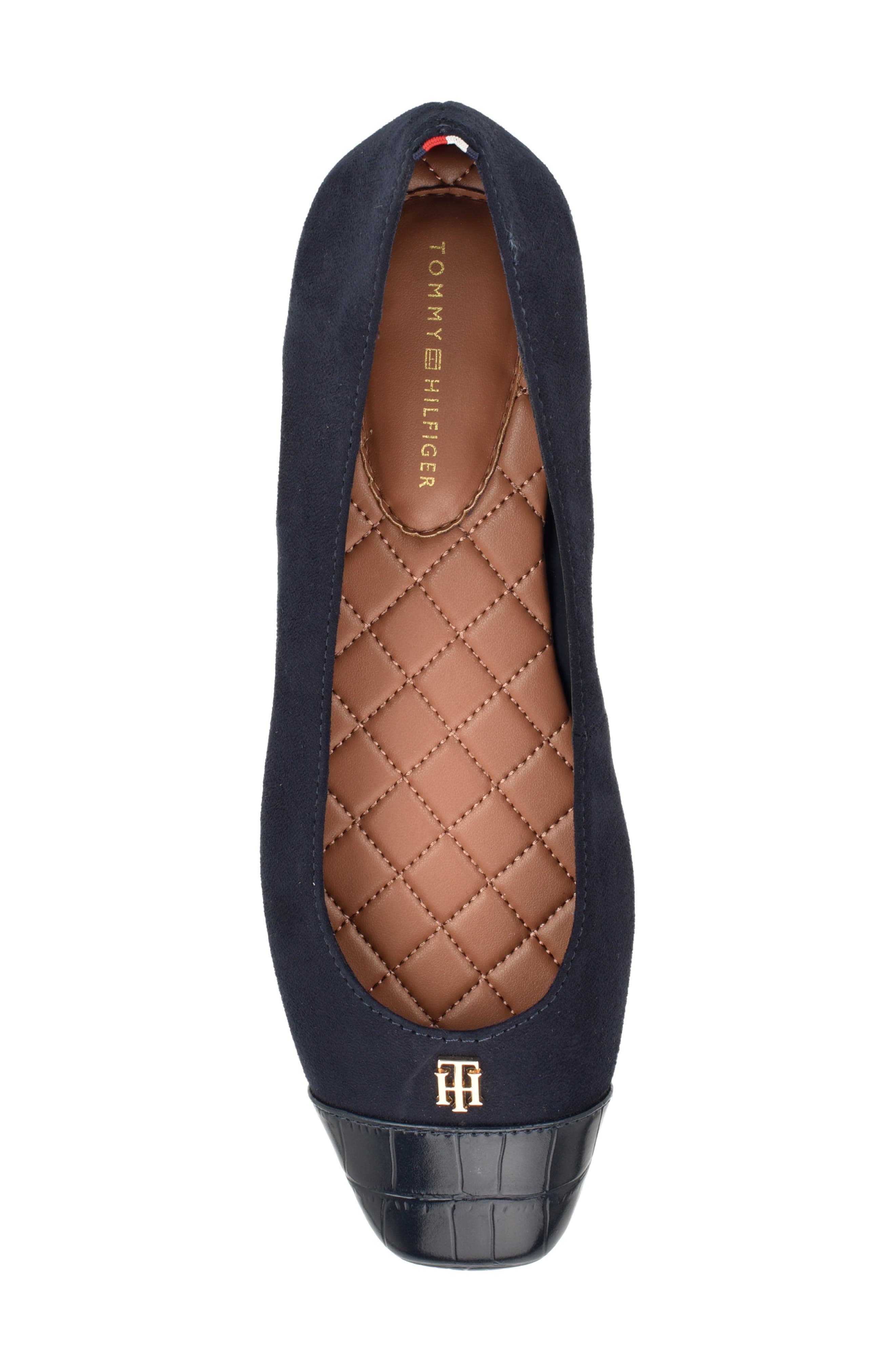 Bekim Faux Leather Flat, Alternate, color, MARINE