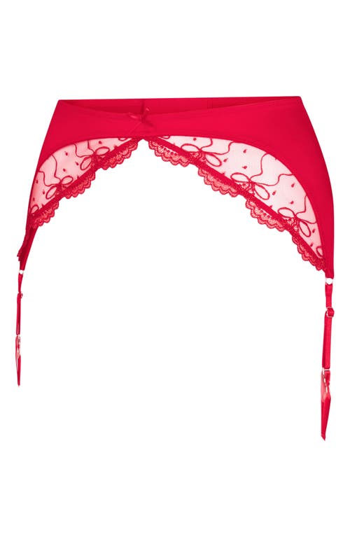 Savage X Fenty Loveline Garter Belt In Timeless Red