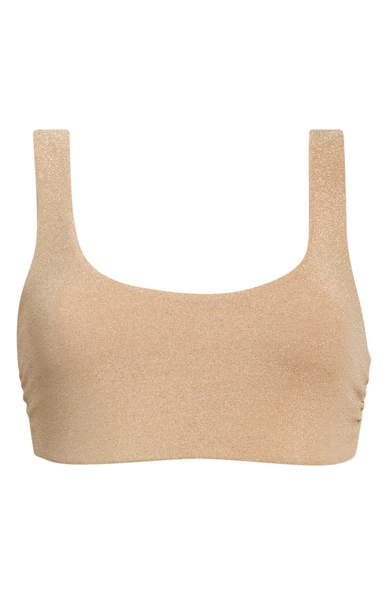 Ramy Brook Enya Metallic Swim Top, Main, color, Gold