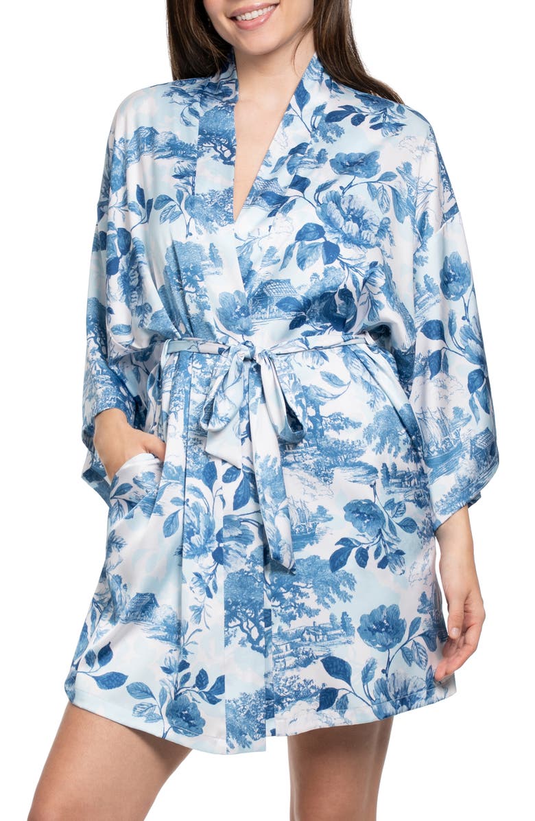 Midnight Bakery Floral Satin Wrap, Main, color, 