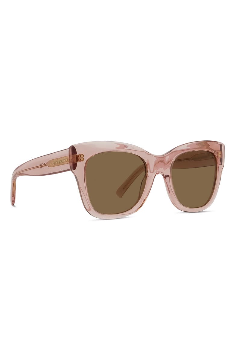 Givenchy City 53mm Geometric Sunglasses, Alternate, color, Shiny Pink / Brown