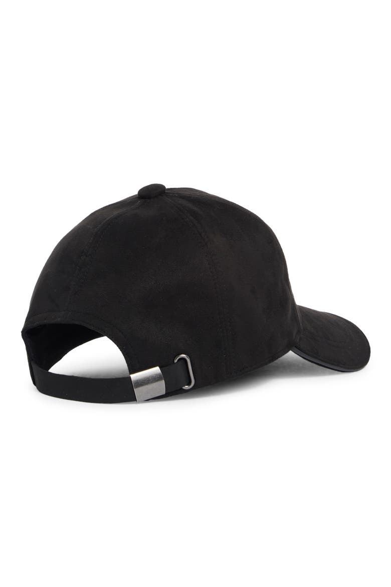 Faux Suede Adjustable Baseball Cap, Alternate, color, BLACK