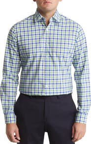 Duchamp Tailored Fit Gingham Dress Shirt