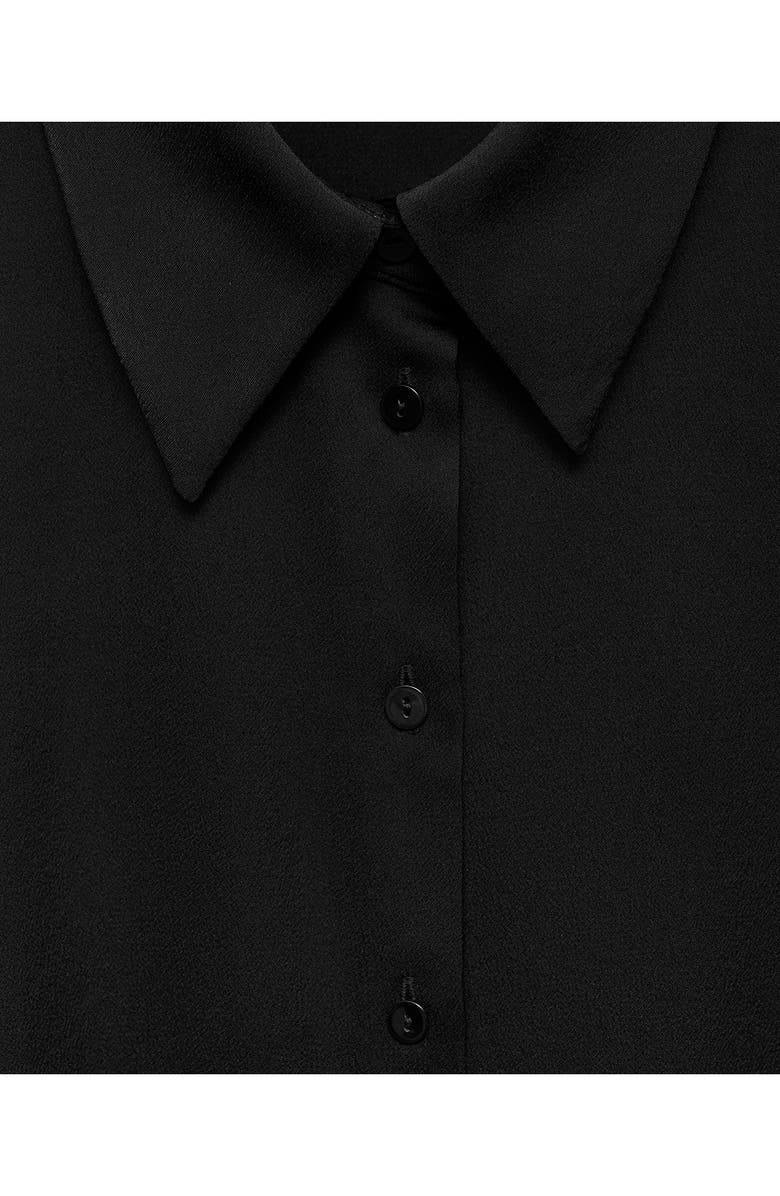 MANGO Flowy Satin Button-Up Shirt, Alternate, color,