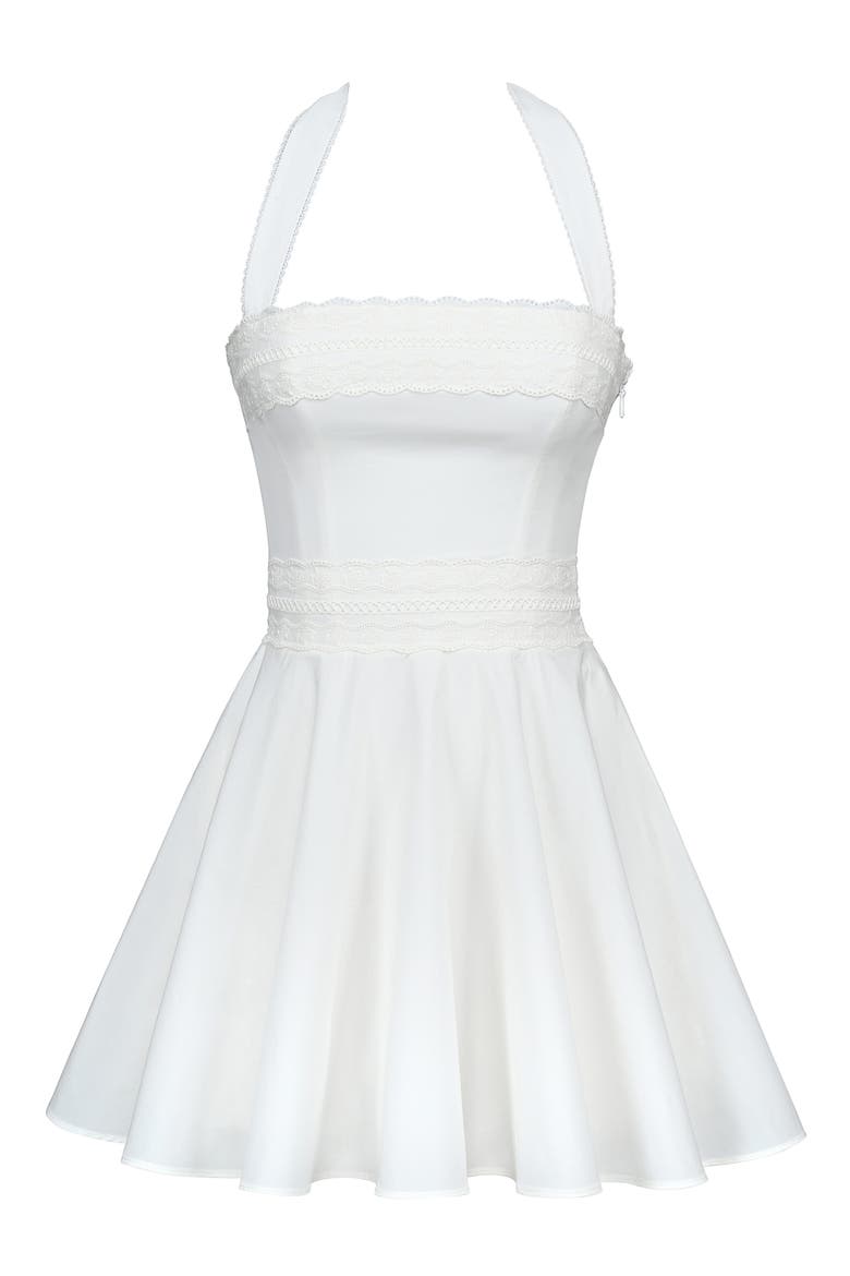 Cosette Halter Neck Minidress, Alternate, color, WHITE