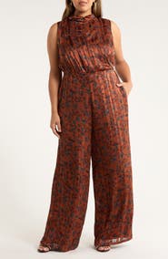 SUGARLIPS Leoben Pleated Sleeveless Satin Jumpsuit