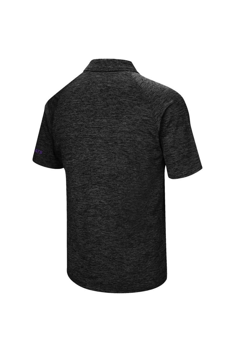 Men's Colosseum Black Kansas State Wildcats Down Swing Polo, Alternate, color, Heather Black