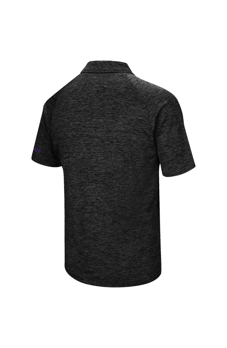COLOSSEUM Men's Colosseum Black Kansas State Wildcats Down Swing Polo, Alternate, color, Heather Black