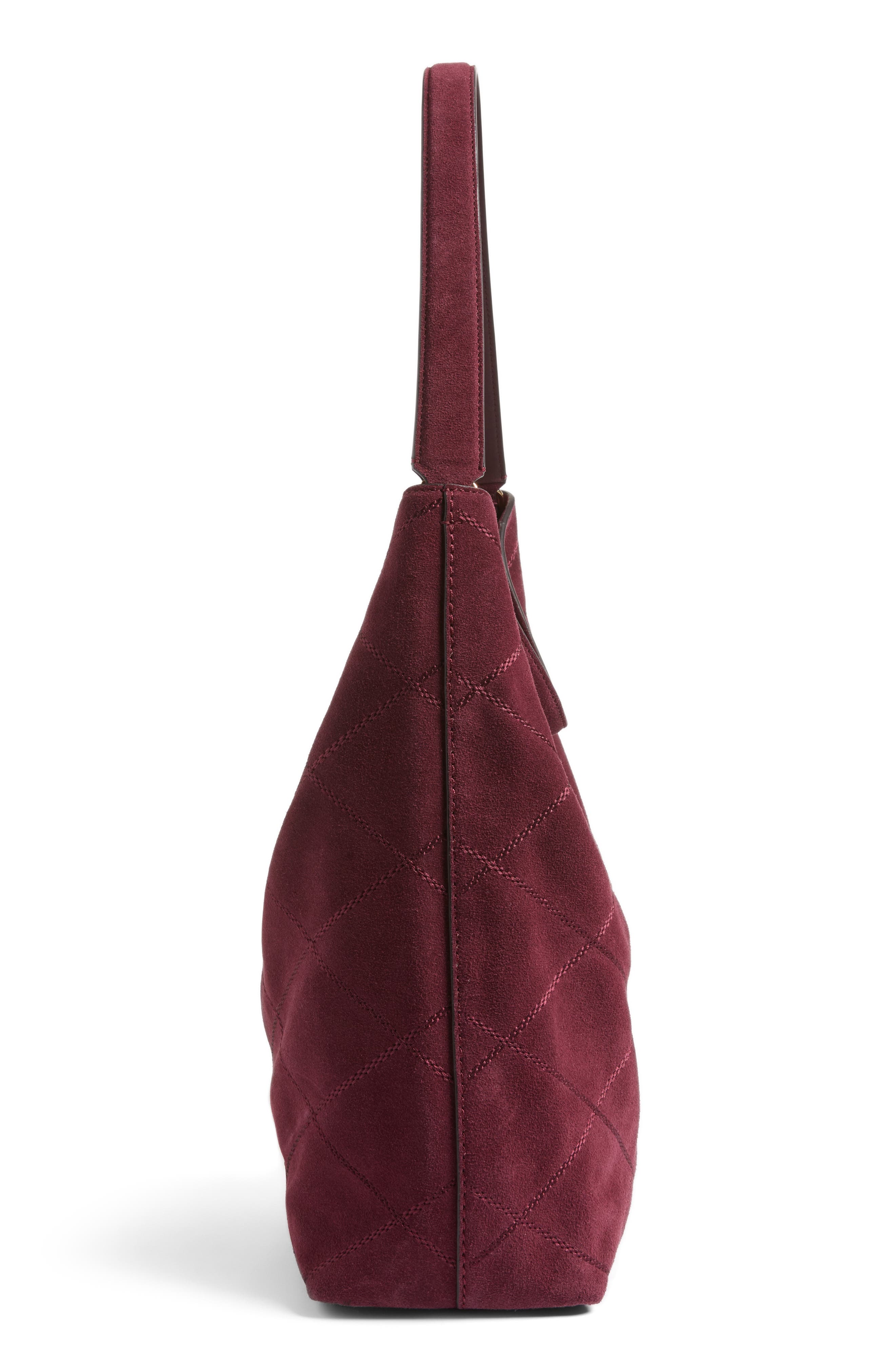 Tory Burch Frida Stitched Suede Hobo, Alternate, color, 