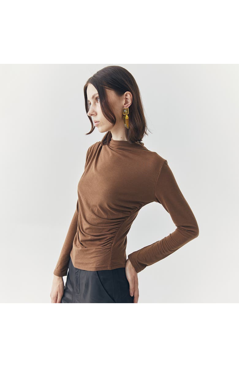 ATS Mira Long Sleeve Top, Alternate, color, Brown