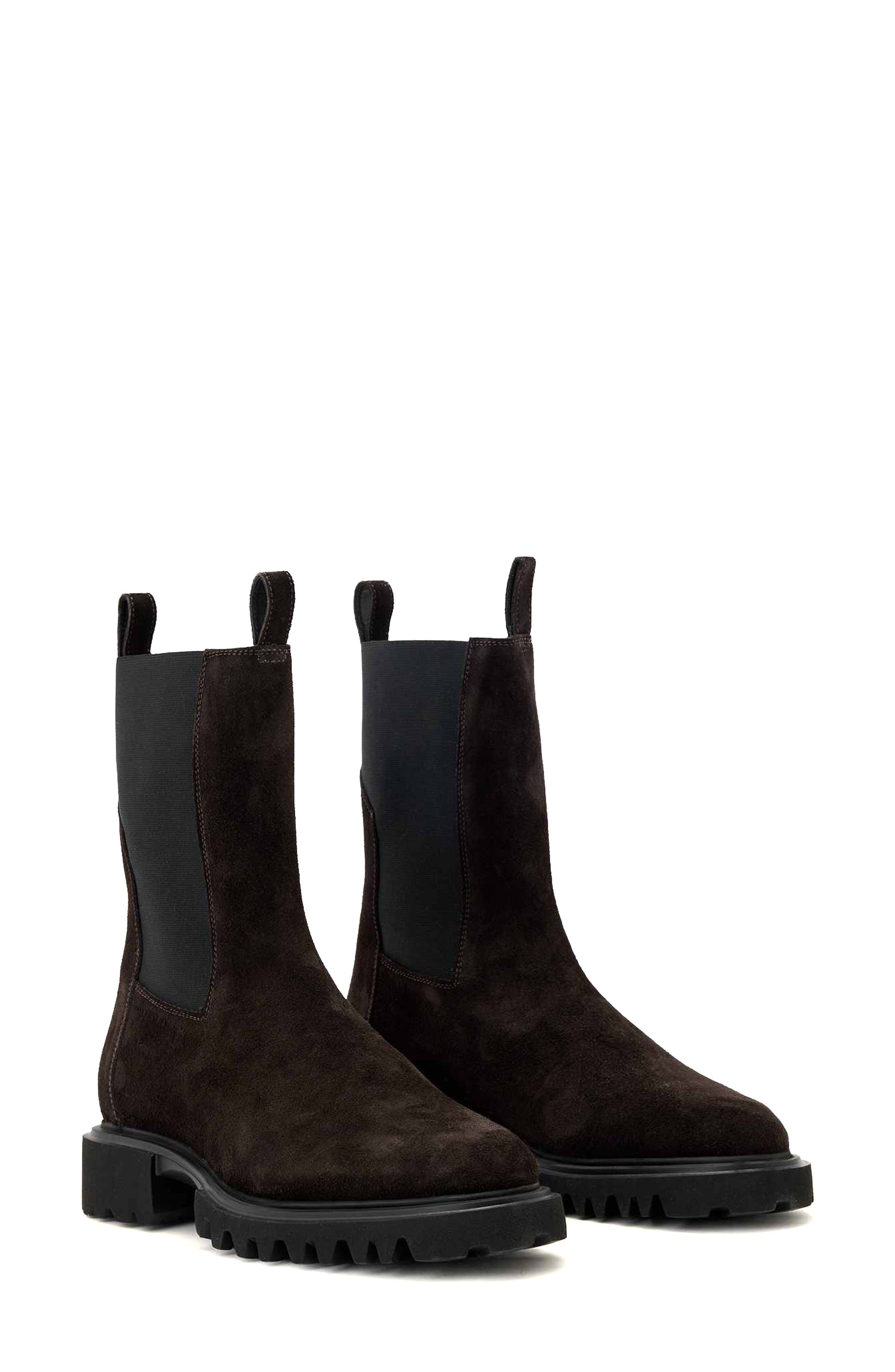 Hallie Leather Chelsea Boot, Main, color, DARK BROWN