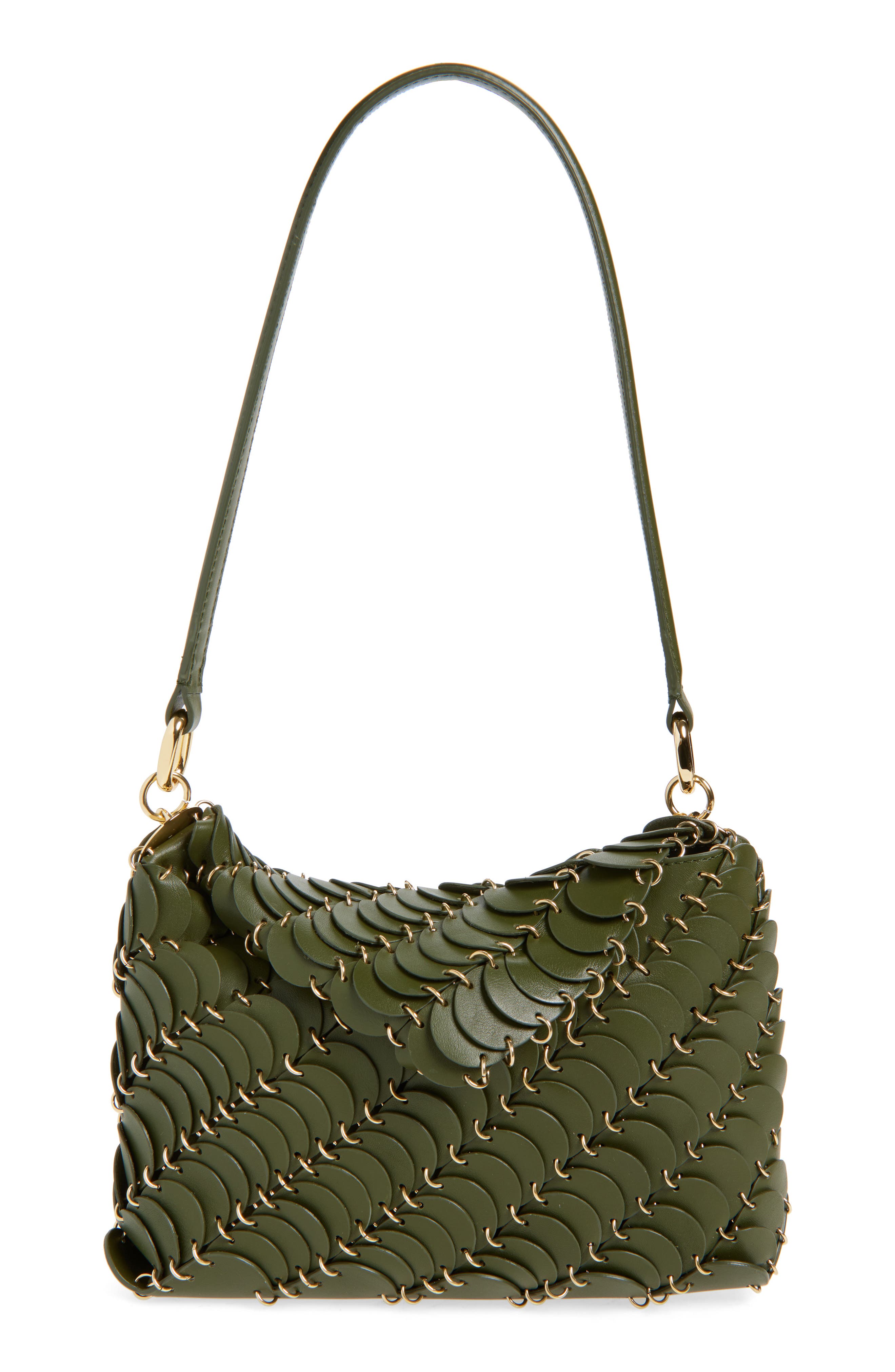 Rabanne Paco Leather Hobo Bag, Main, color, 