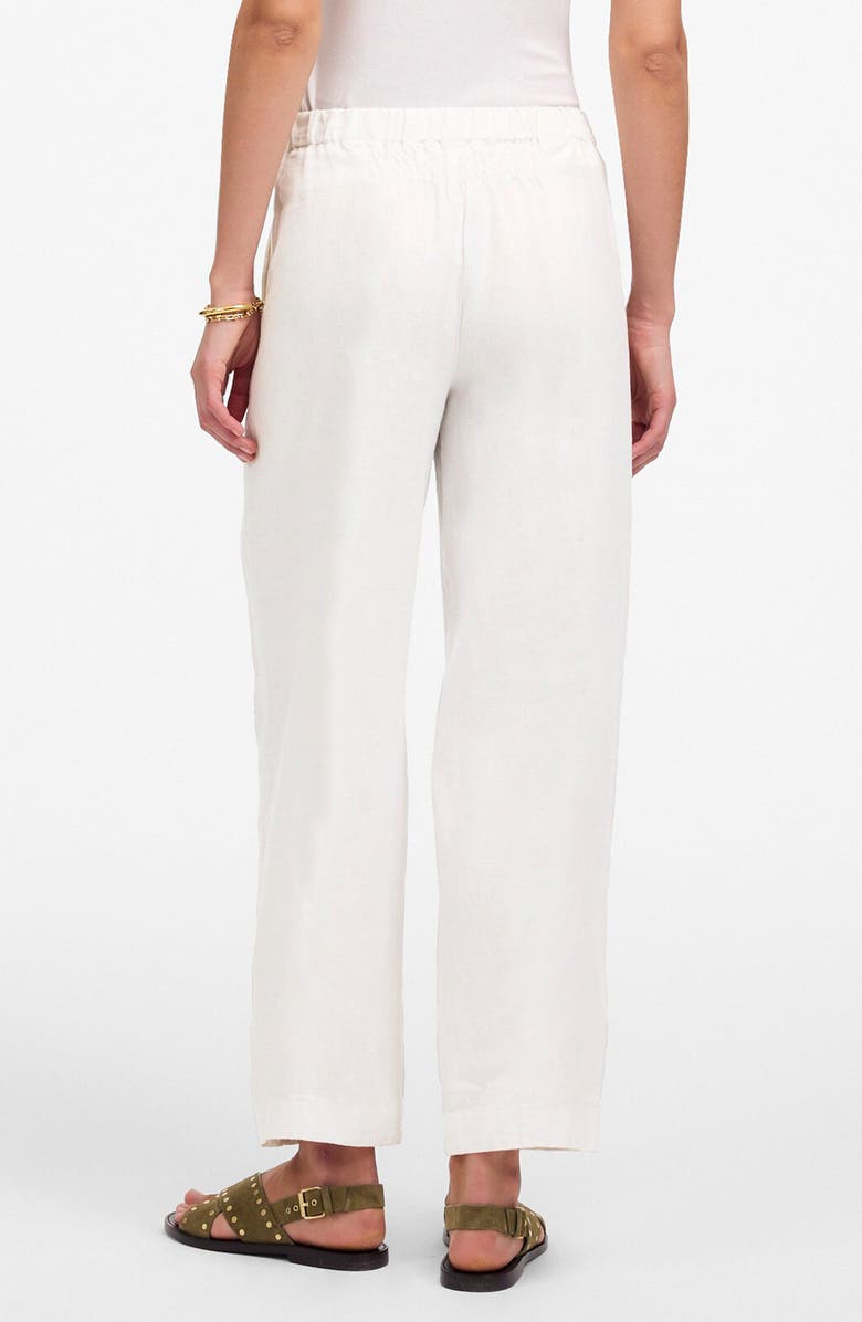 Madewell Barrel Leg Linen Pants, Alternate, color, Salt