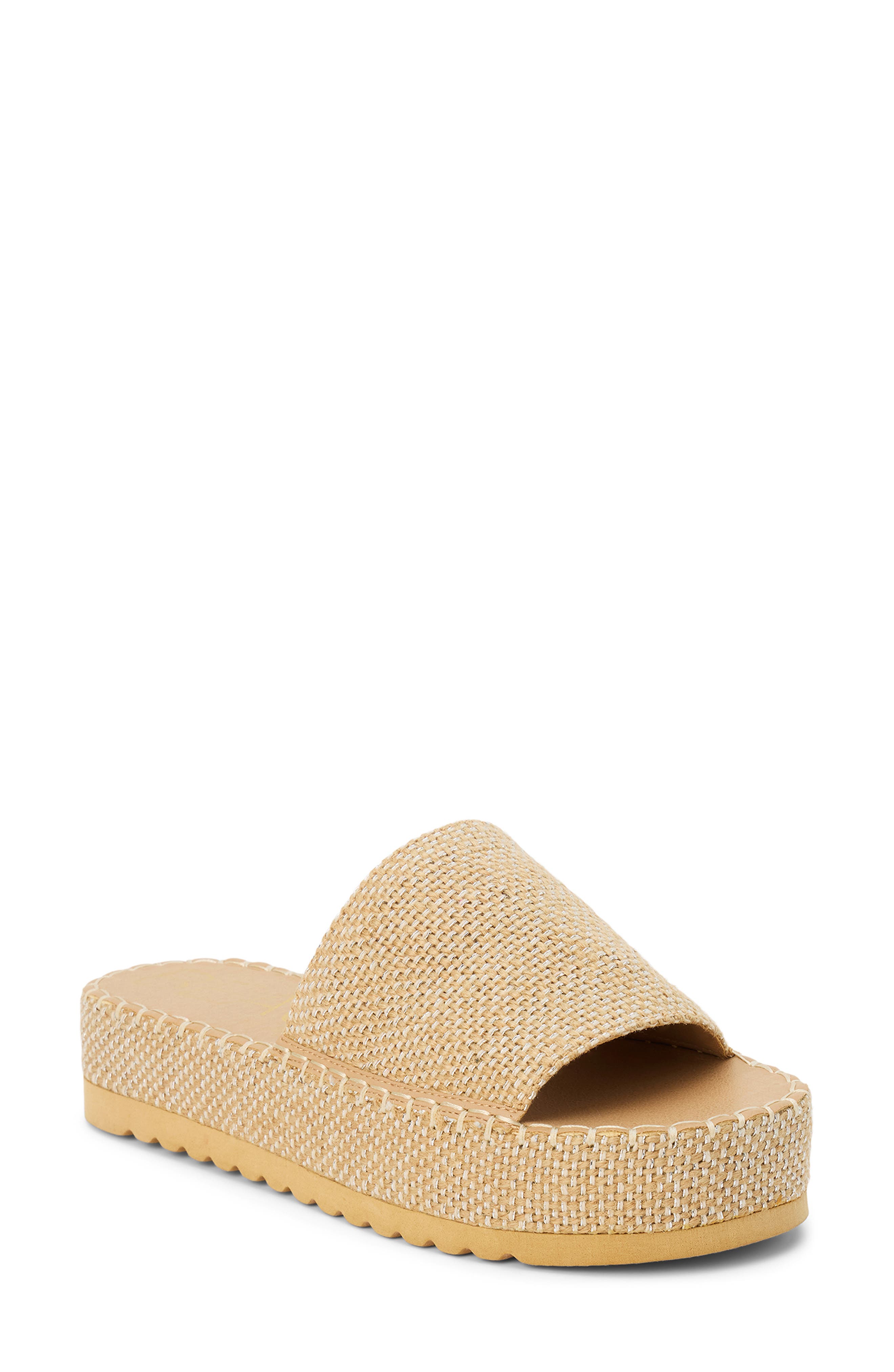 Del Mar Platform Slide Sandal, Main, color, WHEAT