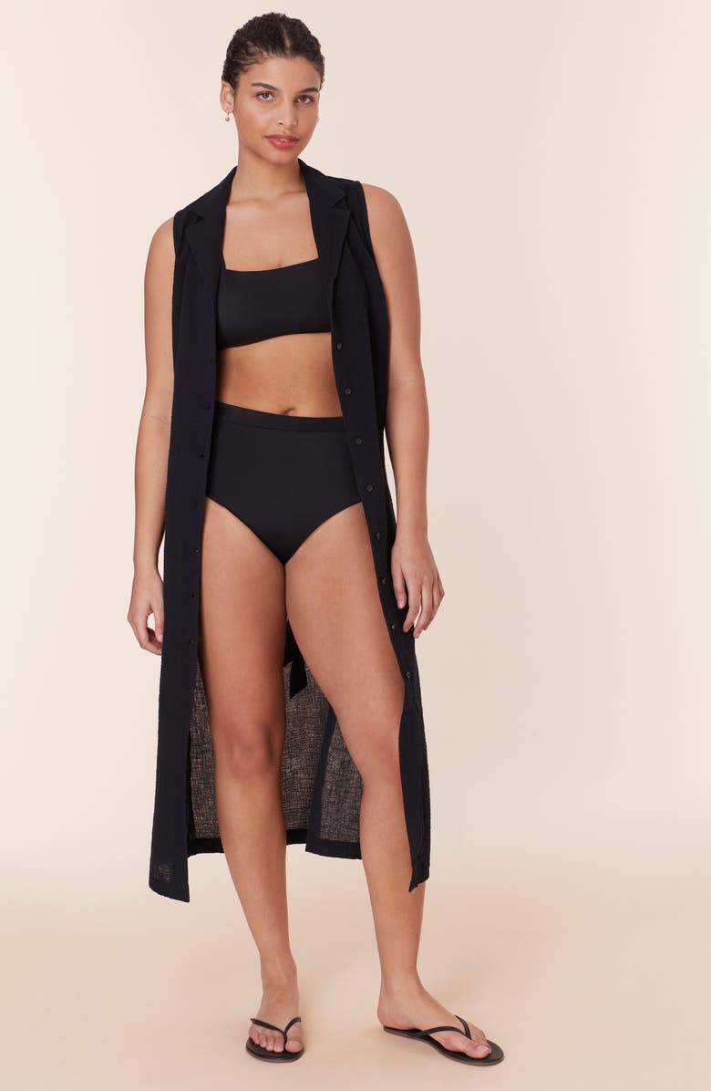 Andie The Flamenco Cover-Up Button-Up Shirtdress, Alternate, color, 