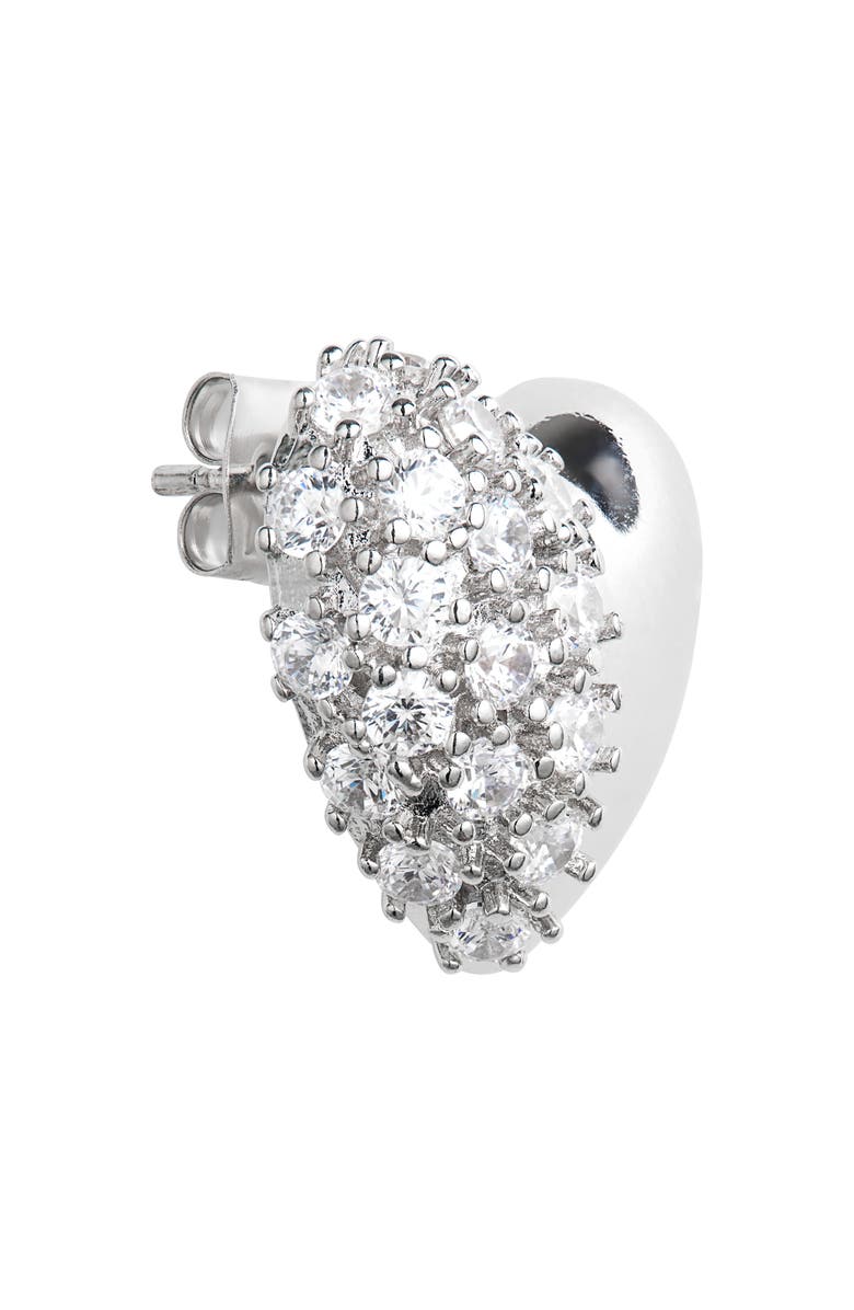 Justine Clenquet Siam Crystal Heart Earrings, Alternate, color, Palladium