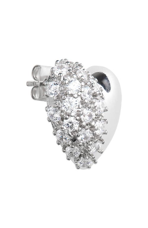 Justine Clenquet Siam Crystal Heart Earrings In Metallic Justine Clenquet Siam Crystal Heart Earrings In Metallic