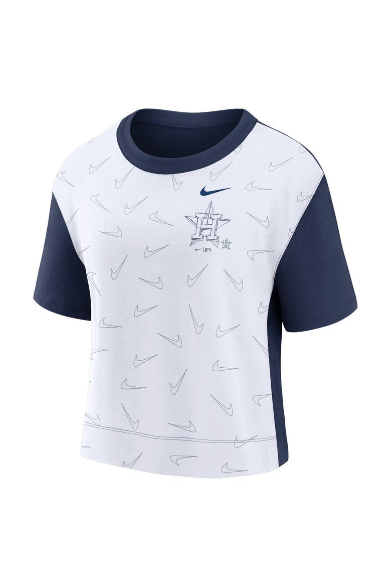 Women's Nike Navy/White Houston Astros Line Up High Hip Fashion T-Shirt, Alternate, color, Navy