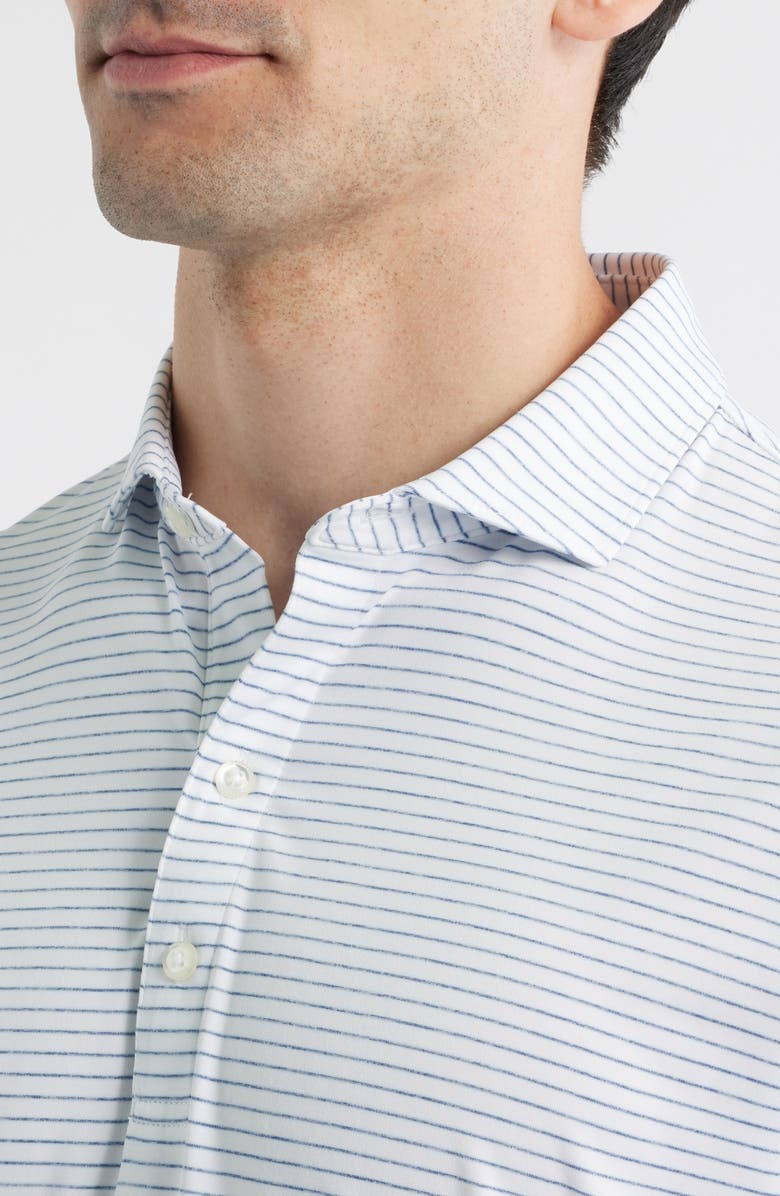 johnnie-O Michael Stripe Performance Golf Polo, Alternate, color, White Kona