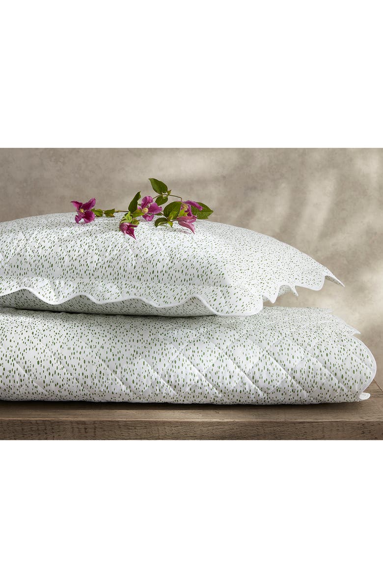 Matouk Celine Quilted Sham, Alternate, color, Grass
