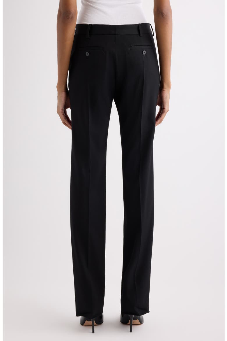 Slim Fit Pleated Tailored Wool Stretch Twill Pants, Alternate, color, 1000 BLACK